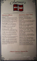 Antonio's menu