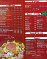 P J Pizza menu