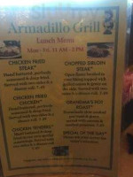 Armadillo Grill menu