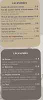 Le Corsaire menu