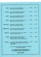 Pizza Sandwich Barn menu