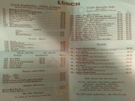 Ryan's Deli Cafe menu