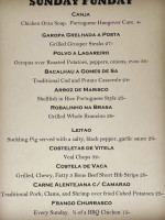 Portugese Fisherman menu