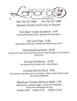 Lenora's Cafe menu