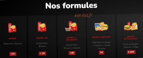 The Best Fast Food menu