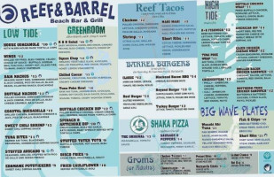 Reef And Barrel menu