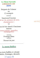 La Sarrazine menu