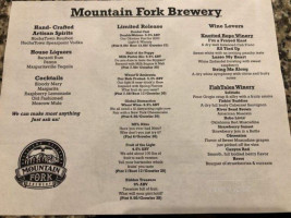 Mountain Fork Brewery menu