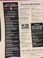 Legends Sports menu