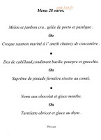 La Romanée menu