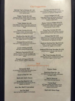 Szechuan Chinese menu