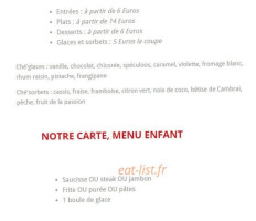 L'eau à La Bouche menu