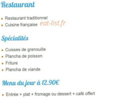 La Plage menu