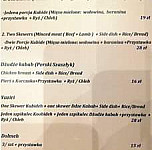 Saffron Krakow menu