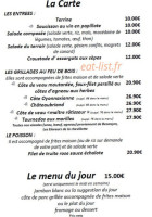 L'auberge Lac Genin menu