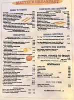 Mattie's Pancake House menu