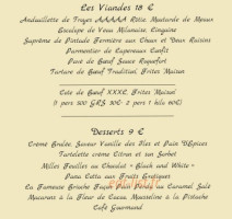 Le Val De Beauté menu