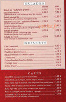 Le Regent menu