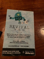 Revival 1869 menu