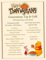 Generations menu