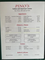 Pino's Italian menu