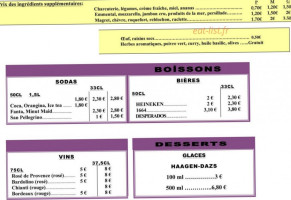 Les Pizzas De Muriel menu