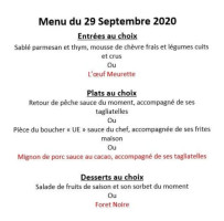 L'Ecole des Saveurs menu