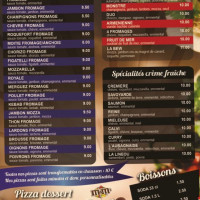 Bew pizza menu