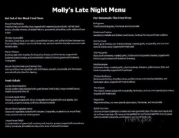 Mollys Restaurant Bar menu