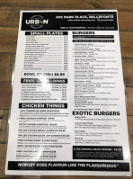 Urbn Flavourhaus Park Place menu