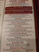 Portofino's Greek And Italian menu