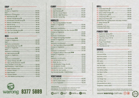 Warong Marion menu