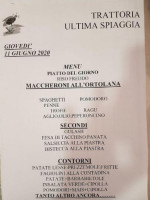 Ultima Spiaggia Circulen menu