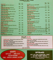 A M Pizza menu