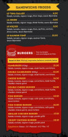 Burger One menu