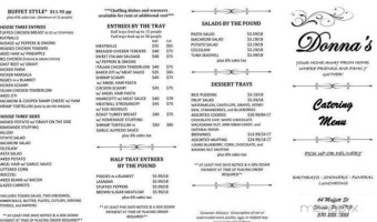 Donna's Deli menu