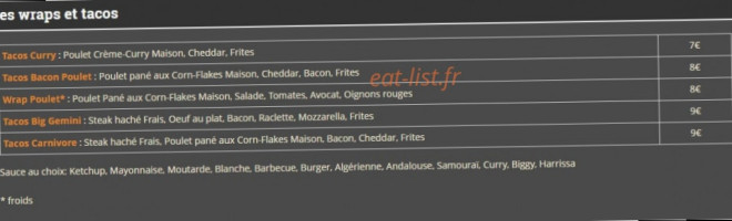 Hot'ment Bon menu