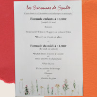 Les Baronnes De Goulée menu