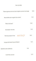 L'atelier Du Goût menu