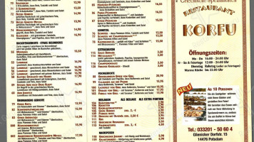 Restaurant Korfu Vassilakis Spiridon menu