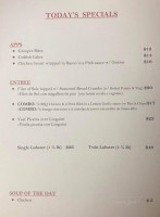 Mediterranean Chateau menu