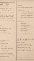 Walt's Tavern menu