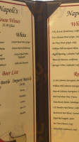 Napoli's menu