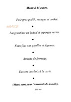 La Romanée menu