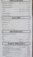 Mark's Place menu