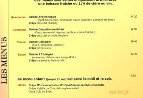 La Boîte A Crêpes menu