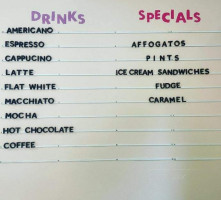 Fortunes Ice Cream menu