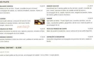 Carioca menu