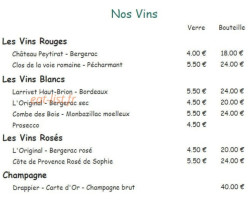 Les Terrasses De La Roque menu