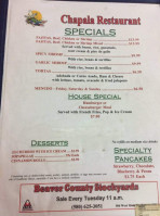 Chapala menu